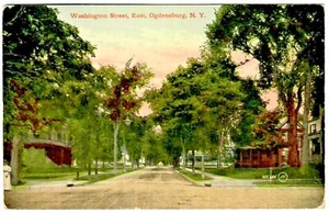 Washington Street (E) in Ogdensburg NY Postcard 201686 - Postmarked 1909 - Picture 1 of 2