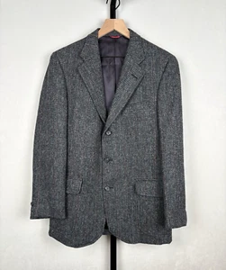 Jos. A Bank Harris Tweed Sport Coat 40 Blue Gray Blazer Jacket Scottish Wool - Picture 1 of 17