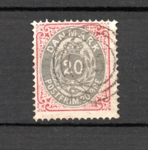 Denmark 1875 Posthorn stamp 20 Ore (Michel 28) nice used nr.cancel - Picture 1 of 2