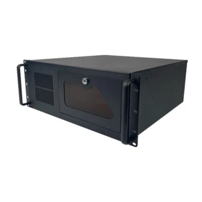 Schwarz 18" Rack Server Gehäuse 4U/4HE PC Gehäuse ATX/M-ATX Desktop Gehäuse DHL - Bild 1 von 4