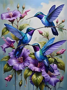 Hummingbird Diamond Art Kits for Adults,DIY 5D Diamond Painting Kits for Beginne - Picture 1 of 5