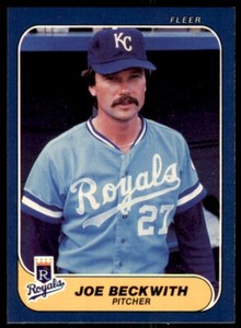 1986 Fleer Joe Beckwith . Kansas City Royals #2