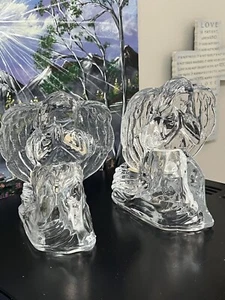 Neu mit Etikett 2er Set Kristall betende Engel Teelicht Kerzenhalter 24 % DePlomb - Bild 1 von 14