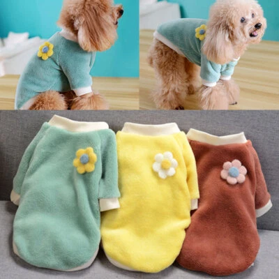 Pet Dog Warm Coat Fleece Jacket Jumper Sweater Winter Clothes Puppy Vest T shirt - Image 1 of 4