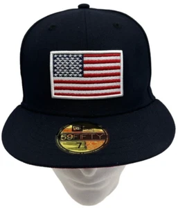 Cappello aderente a scatto per adulti New Era bandiera USA 59FIFTY - Taglia 7 1/8" blu scuro - Foto 1 di 9