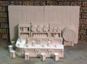 DIY UNPAINTED AND LOADED COMPAC TAVERN BAR SET Works with Dwarven Forge,D&D, DnD - Picture 1 of 1