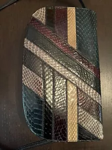 Palizzio Vintage Purse Snakeskin Patchwork Purse Genuine Leather Hippy - Picture 1 of 6