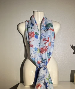 Vera Bradley blue Anchors Aweigh Soft Fringe Scarf in 100% Rayon Achor Boat - Picture 1 of 3
