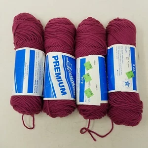 Lot of 4 Skeins Herrschners Premium Worsted Acrylic Yarn 3 oz 4 Ply Mulberry Vtg - Picture 1 of 2