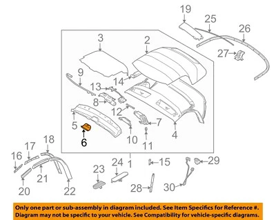 BMW OEM 03-08 Z4 Convertible/soft Top-Center Cover 54347016892 - Image 1 of 2
