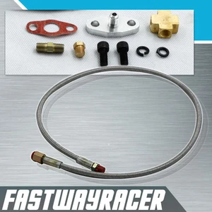 T3 T4 T3/T4 T04E T70 T66 T67 GT35 T3/60-1 GT45 Turbo Oil Feed Line 1/8 NPT 4AN - Foto 1 di 1