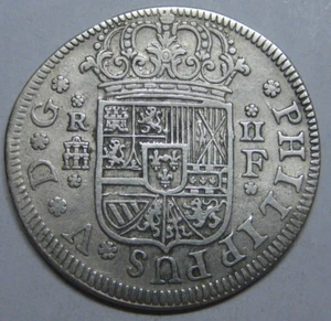 1724 SEGOVIA 2 REALES FELIPE V ESCASA PIEZA PLATA ESPAÑA - Imagen 1 de 2