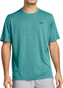 Under Armour Tech Vent Geotessa Mens Training Top Green Short Sleeve Gym T-Shirt - Picture 1 of 5