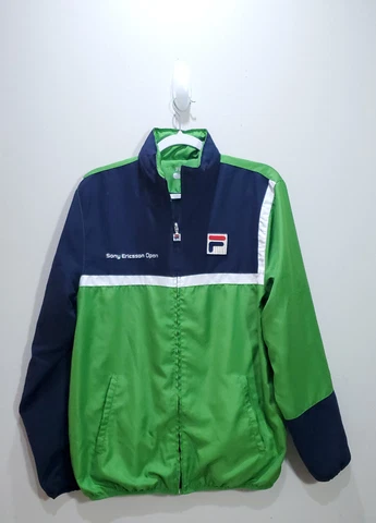 Miami Sony Ericsson Jacket Small Mens Green Blue Full Zip Tennis Sports Fila  S Cover