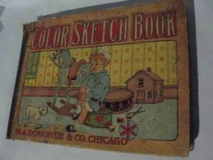 Vintage Old Antique 1908 "Color Sketch Book" M.A. Dinohue Chicago Childrens Book - Picture 1 of 3