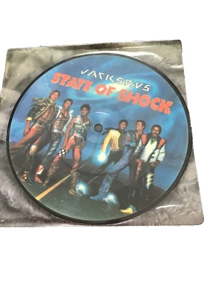 Michael Jackson Mick Jagger Jacksons State Of Shock UK Picture Disc 7” Single - Image 1 of 2