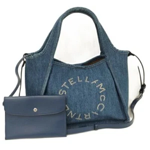 Stella McCartney 2 way tote bag denim blue Used shoulder tote hand rare limited - Picture 1 of 9