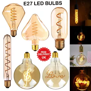 Vintage Bulb LED Antique Bulbs Decorative Edison Filament LED Light Bulbs E27 UK - Picture 1 of 98