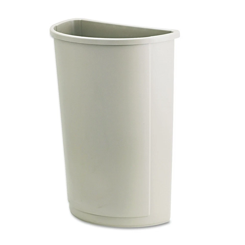 RCP 352000BG Untouchable 21 gal Plastic Receptacle - Half-Round Beige New - Image 1 of 1