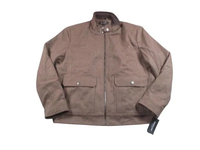 Kenneth Cole Jacket Mens XL Brown Wool Blend Zip Front Quilted Lined Casual - Image 1 of 4