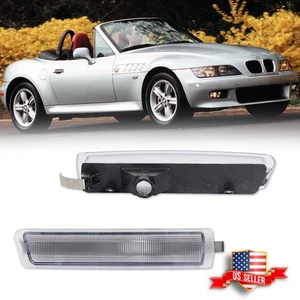 Clear Lens Front Bumper Side Marker Lights For 1996-2002 BMW Z3 M Coupe Roadster - Picture 1 of 8