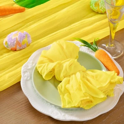 20 Pack Lemon Yellow Cheesecloth Napkins Washable Summer Yellow Cloth Napkins... - Image 1 of 4