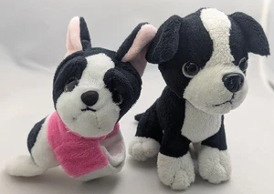 2010 SCHOLASTIC Hund Boston Terrier 5,5" & Slap Armband rosa Plüsch Set süß! GUC - Bild 1 von 11