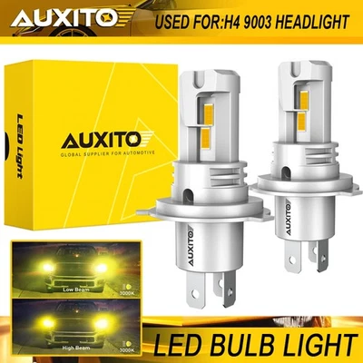2-20PC AUXITO 9003 H4 LED Headlight Kit High Low Beam Bulb 3000K Amber Yellow - Image 1 of 4