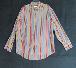 Vintage Martin Gordon Shirt Mens XL Multicolor Striped Button Up Retro Preppy - Picture 1 of 7