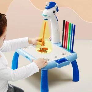 mesa de dibujo con proyector Unicornio para niños, Azul - Foto 1 di 5