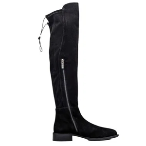 Bota Impermeable Aquatalia Norina OTK Negra Elastizada Gamuza Cordón Para Mujer’s 5.5 - Imagen 1 de 16