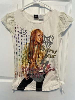 Vintage Hannah Montana Disney Rare Guitar Secret Star White Shirt Size XL 14-16 - Image 1 of 4