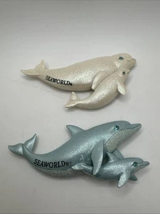 Souvenir Magnete SeaWorld Florida Delfine, Belugawale 4 Zoll lang - Bild 1 von 5