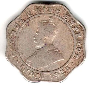 1920 India Británica 4 años Cobre Níquel George V 1 Moneda con 6,8 gramos - Imagen 1 de 2
