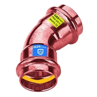 CURVA IN RAME A PRESSARE 45° FF ACQUA/GAS Diam 12 - Immagine 1 di 1