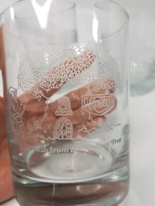 4 Vintage Keebler Elf Cookies Tumbler Etched Clear Drinking Glass Thick Bottom - Picture 1 of 9