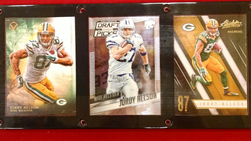 PLACA DE 3 TARJETAS JORDY NELSON GREEN BAY PACKERS KANSAS STATE WILDCATS Foto 1 de 1
