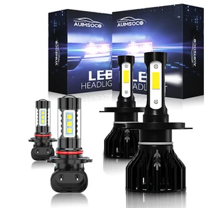  LED H4 Faros + Bombillas de luz antiniebla Para For Toyota RAV4 2001-2004 2005 - Picture 1 of 18