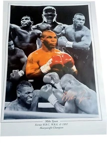 Mike Tyson Signed Poster Photo Montage Boxing Autograph - Picture 1 of 4