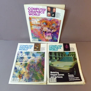 Computer Graphics World (CGW) Lot 3 Vintage Magazines 1992 Disney Aladdin 3D Ani - Bild 1 von 21