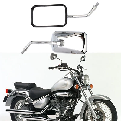 For Suzuki Intruder 800 1400 700 250 Chrome Rectangle Motorcycle Mirrors 10MM - Imagem 1 de 4
