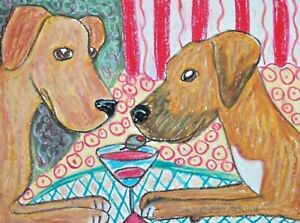 Aceo Rhodesian Ridgeback Dog Art Trading Card Print Gift Idea 2.5 x 3.5 Atc