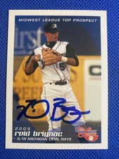 2005 Midwest League Top Porapect Reid Brignac Auto Signed Autograph Rays 