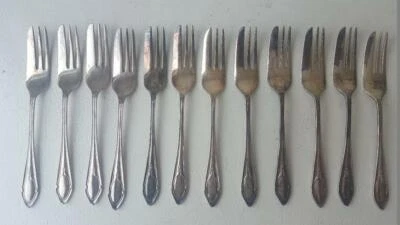 Tenedores de postre/cóctel 12 piezas Mappin & Webb plateado Reino Unido MWE45 Foto 1 de 4