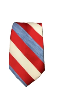 Nautica Men's Linen Beach Stripe Tie, Blue/Red/White - Picture 1 of 1