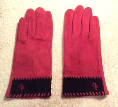 ЗАМШЕВЫЕ ПЕРЧАТКИ RALPH LAUREN, КРАСНАЯ РЖАВЧИНА, 2004. НИКОГДА НЕ НОСИЛИСЬ. РАЗМЕР MED до SMALL - Изображение 1 из 3
