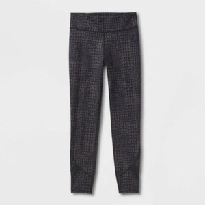 UB) Leggings de moda para niñas - Todo en movimiento negro azabache con diseños grises S 6/6X - Imagen 1 de 1