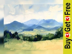 Rolling Hills Harmony 5"x7" Print on Matte Paper | Scenic Natural Artwork - Picture 1 of 7