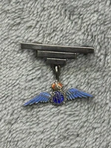 C1930s-40s VINTAGE R.A.F.SILVER&ENAMEL SWEETHEARTS PIN BROOCH - Picture 1 of 5