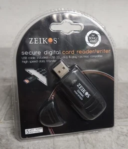 NEW ZEIKOS Secure Digital Card Reader/ Writer For SDHC/MMC - Picture 1 of 4